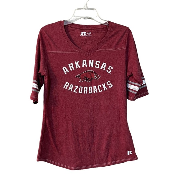 Russell Athletic Jumiors Arkansas Razorback Short Sleeve V neck Tshirt, … - Picture 1 of 5